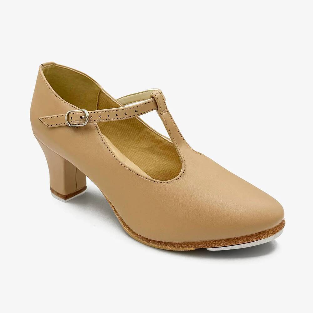 NEW SO DANCA women's t-strap tap performance shoe in caramel